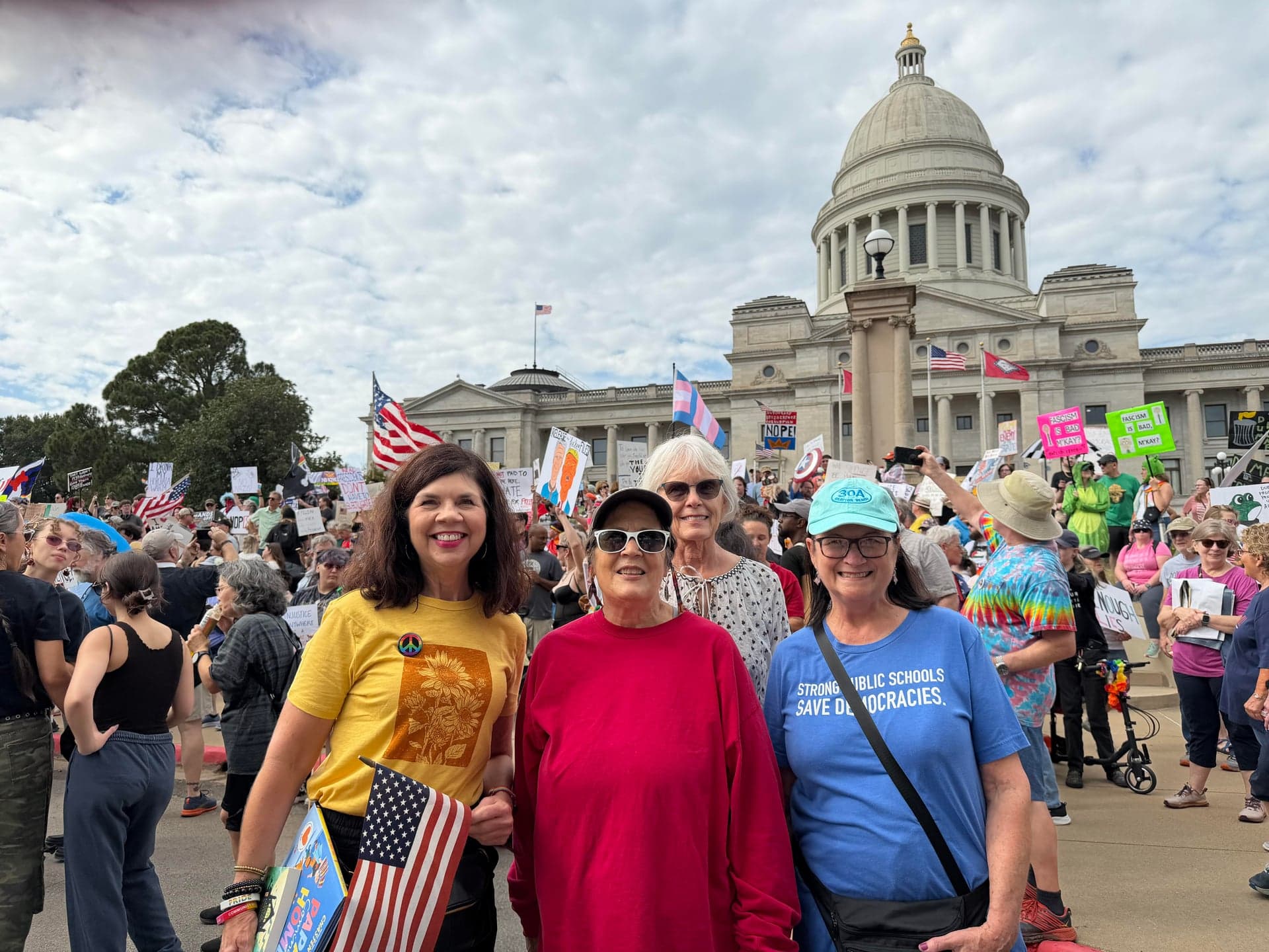 Community members at a rally